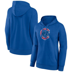 Chicago Cubs Women's Distressed Team Pullover Hoodie - Royal