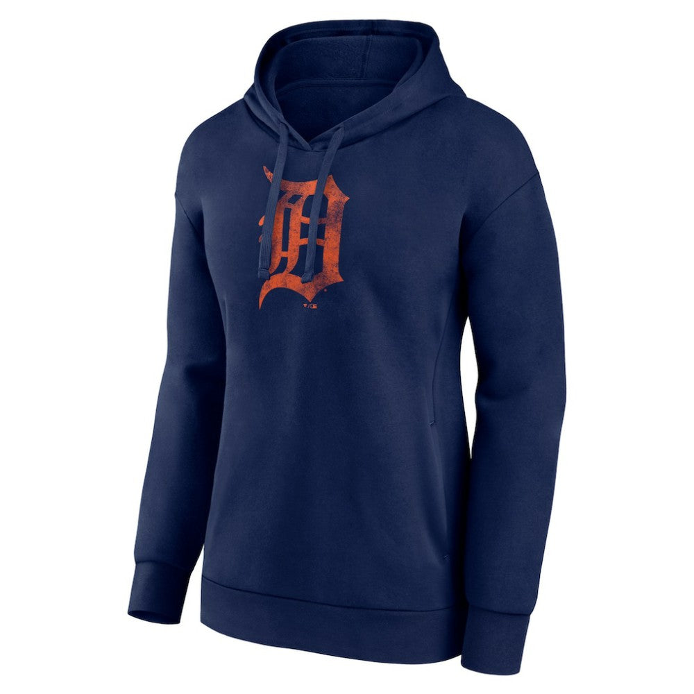 Detroit Tigers Women's Distressed Team Pullover Hoodie - Navy