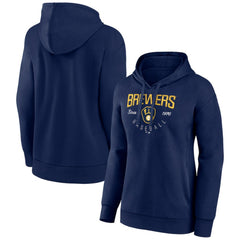 Milwaukee Brewers Women's Live For It Pullover Hoodie - Navy