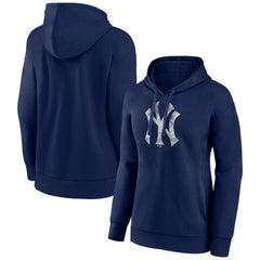 New York Yankees Women's Distressed Team Pullover Hoodie - Navy