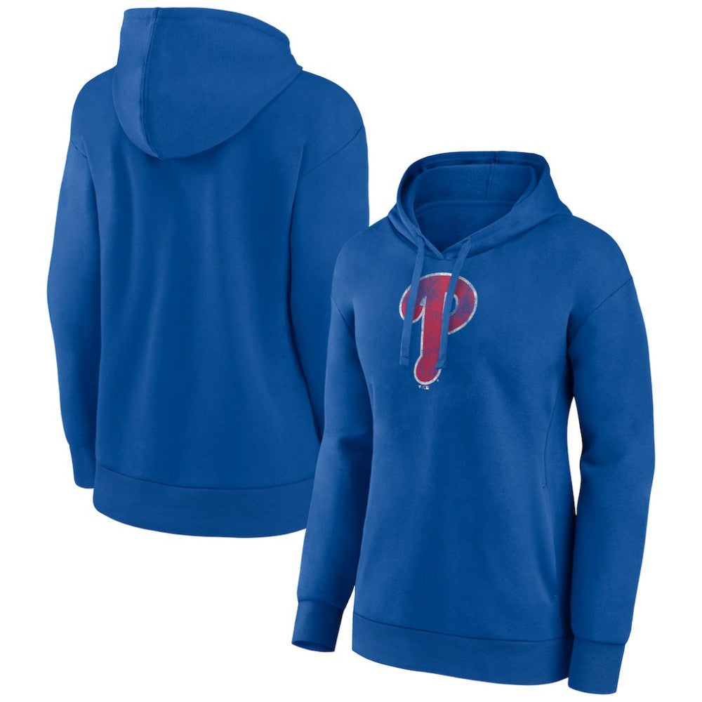 Philadelphia Phillies Women's Distressed Team Pullover Hoodie - Royal