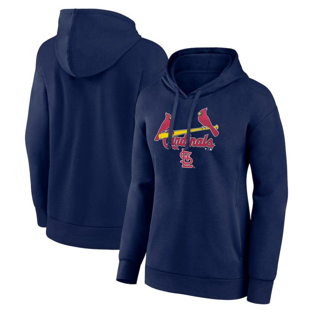 St. Louis Cardinals Women's Team Lockup Pullover Hoodie - Navy