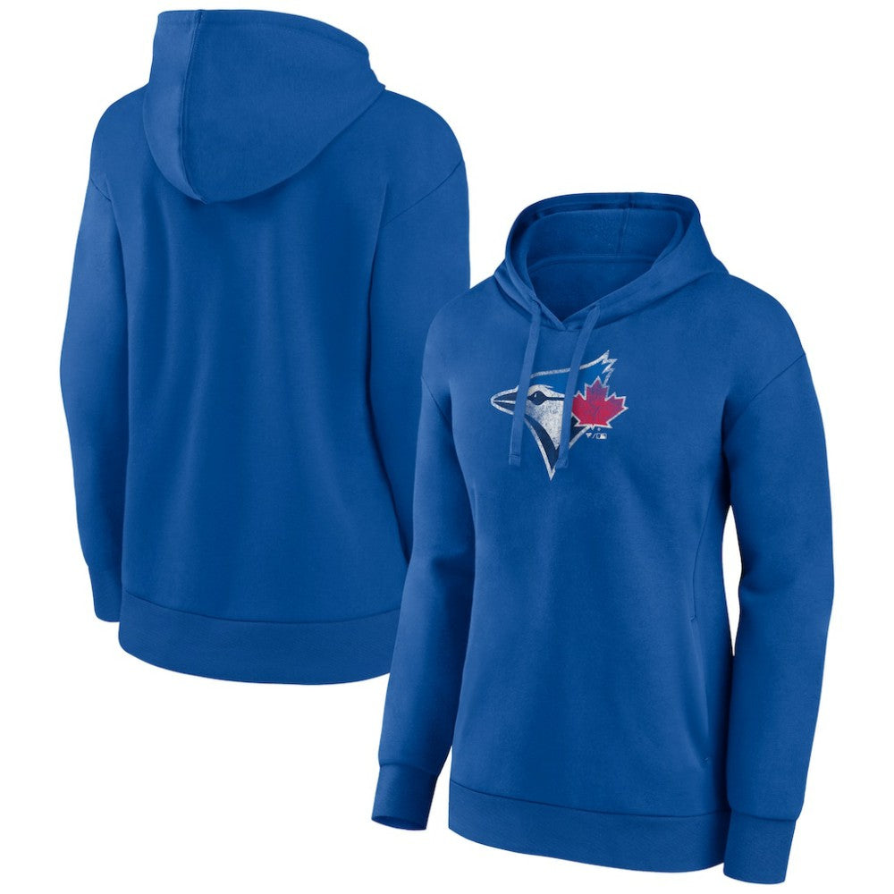 Toronto Blue Jays Women's Distressed Team Pullover Hoodie - Royal