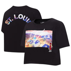 St. Louis Cardinals Pro Standard Women's Cityscape Boxy T-Shirt - Black