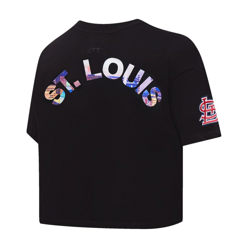 St. Louis Cardinals Pro Standard Women's Cityscape Boxy T-Shirt - Black
