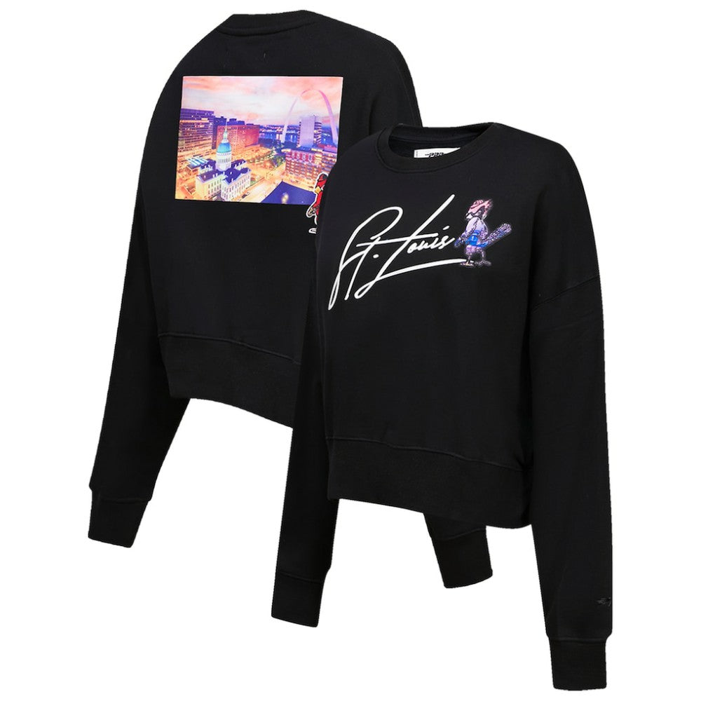 St. Louis Cardinals Pro Standard Women's City Scape Pullover Sweatshirt - Black
