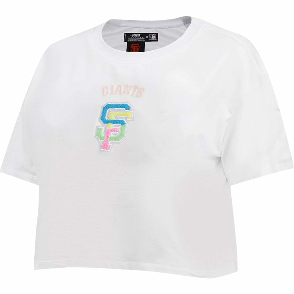 San Francisco Giants Pro Standard Women's Washed Neon Cropped Boxy T-Shirt - White