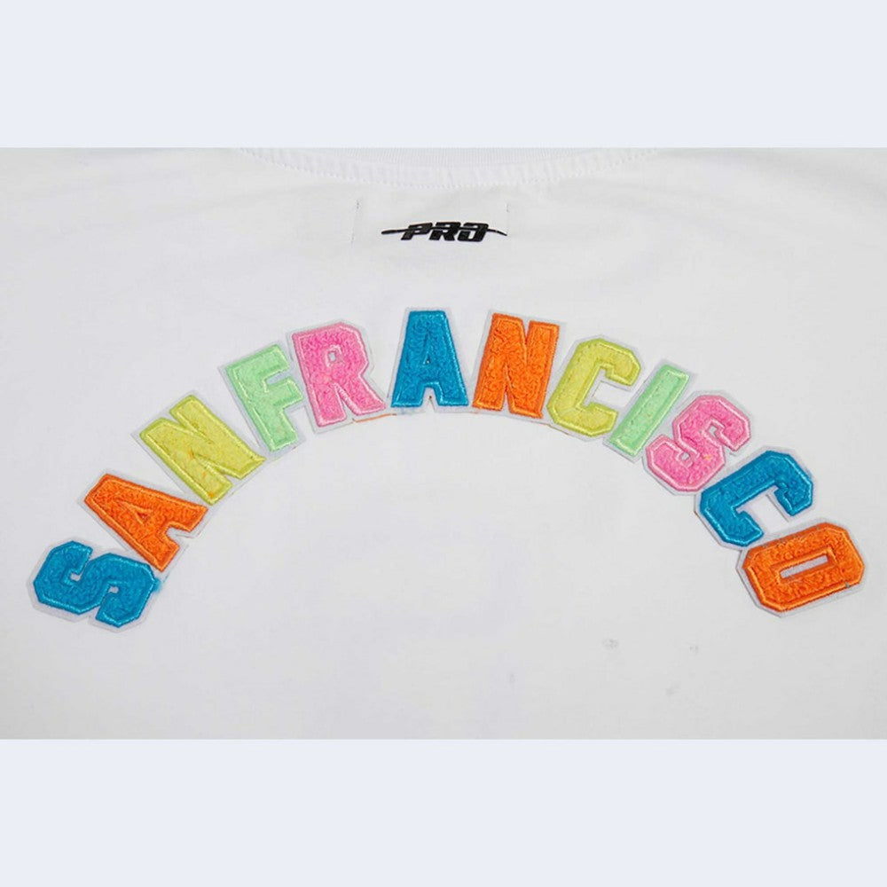 San Francisco Giants Pro Standard Women's Washed Neon Cropped Boxy T-Shirt - White
