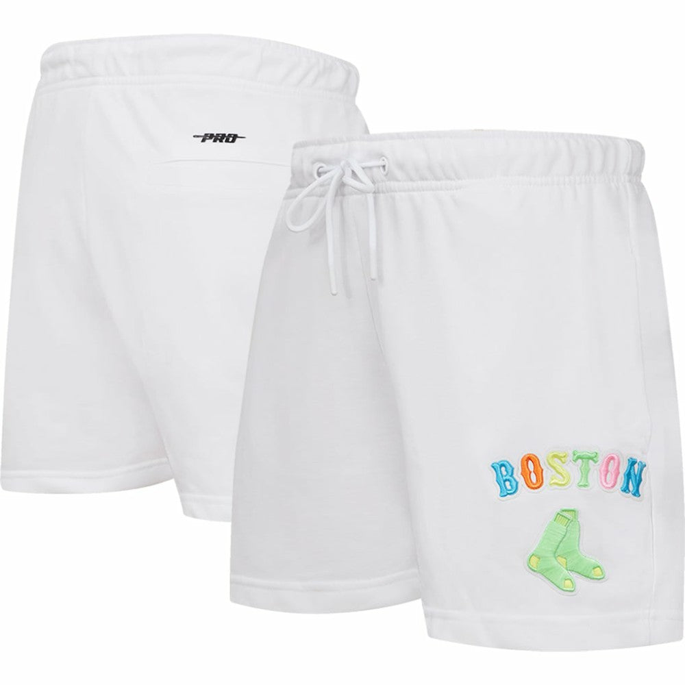 Boston Red Sox Pro Standard Women's Washed Neon Shorts - White