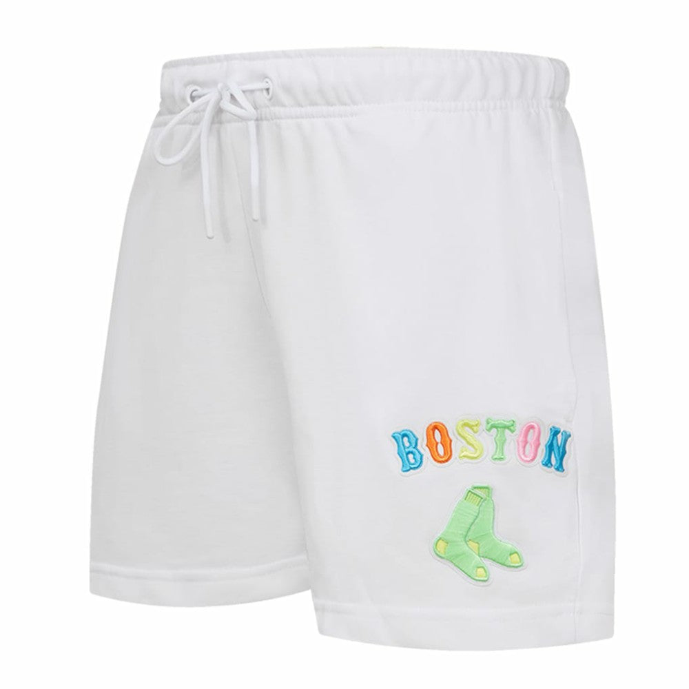 Boston Red Sox Pro Standard Women's Washed Neon Shorts - White