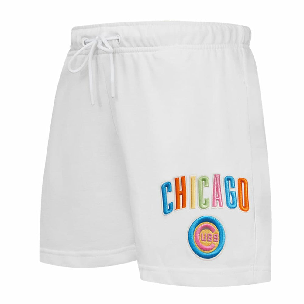 Chicago Cubs Pro Standard Women's Washed Neon Shorts - White