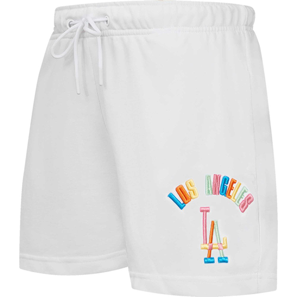 Los Angeles Dodgers Pro Standard Women's Washed Neon Shorts - White