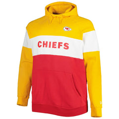 Kansas City Chiefs New Era Big & Tall Current Colorblock Raglan Fleece Pullover Hoodie - Red/Gold sale
