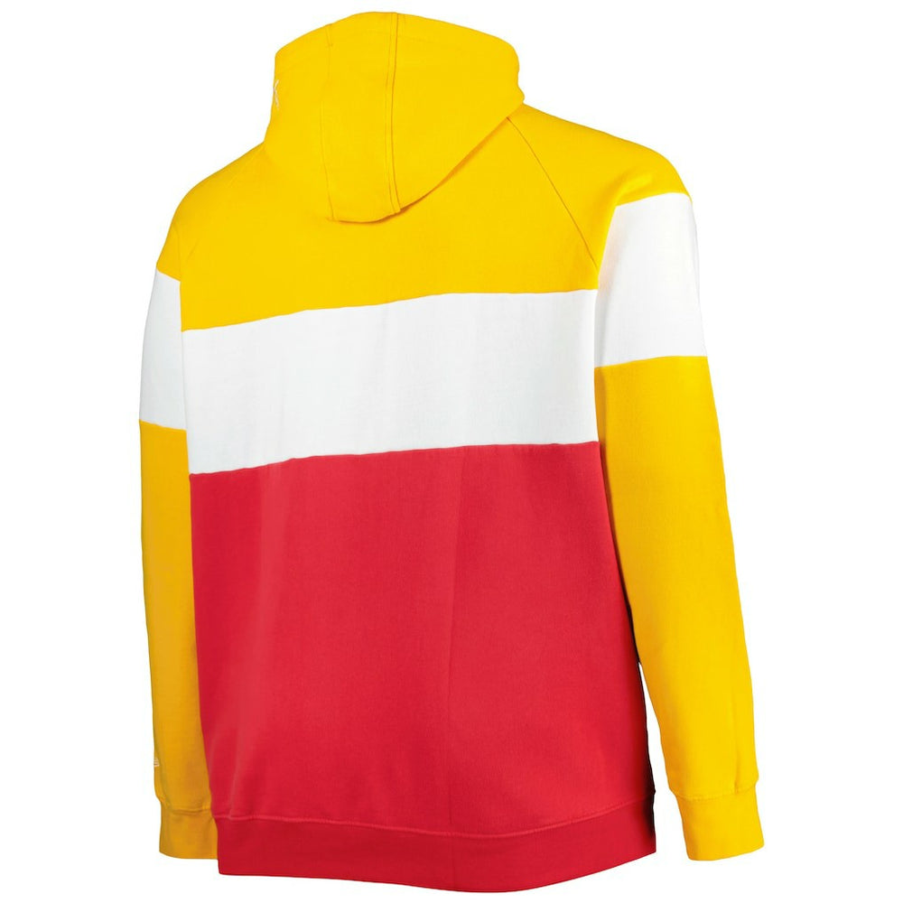 Kansas City Chiefs New Era Big & Tall Current Colorblock Raglan Fleece Pullover Hoodie - Red/Gold sale