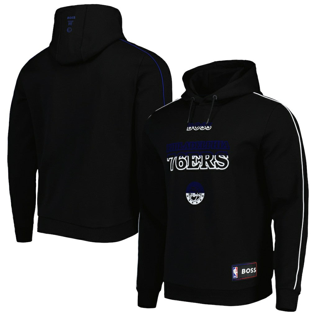 Philadelphia 76ers NBA x Hugo Boss Team Bounce Tri-Blend Pullover Hoodie - Black on sale