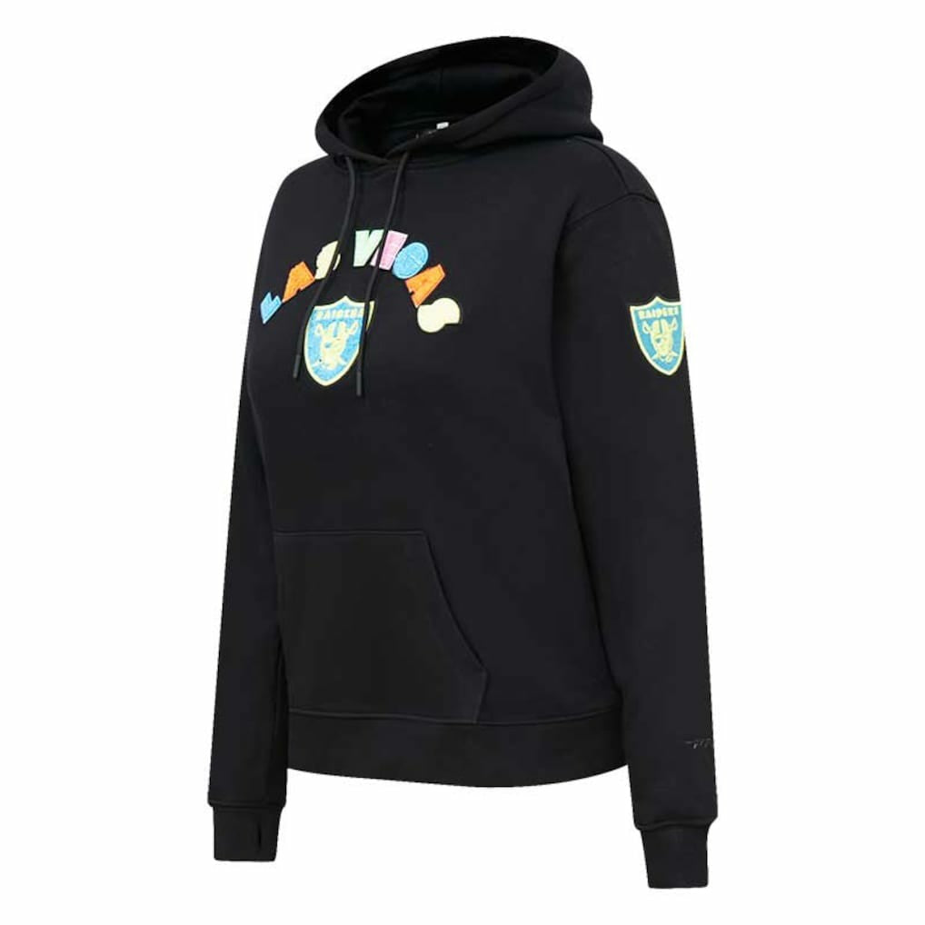Las Vegas Raiders Pro Standard Women's Neon Fleece Pullover Hoodie - Black for sale