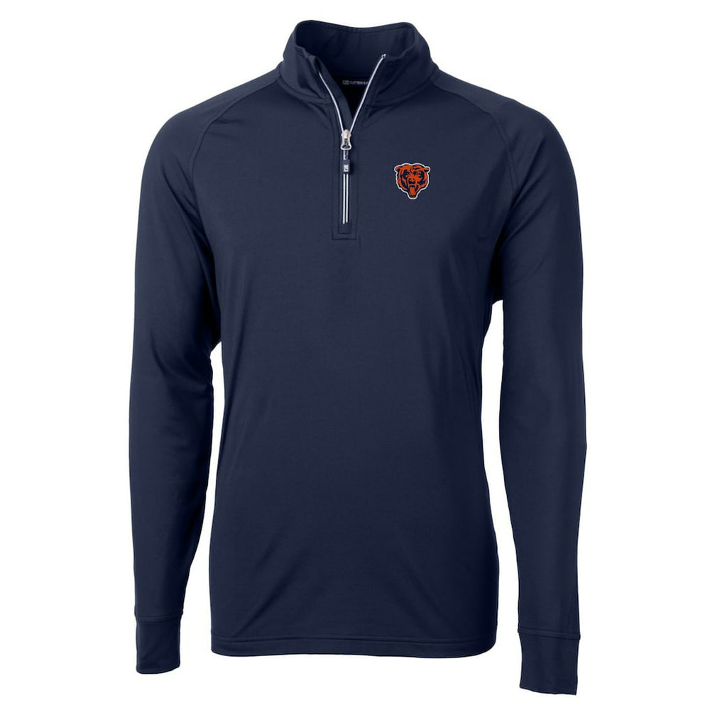 Chicago Bears Cutter & Buck Adapt Eco Knit Stretch Recycled Big & Tall Quarter-Zip Throwback Pullover Top - Navy on sale
