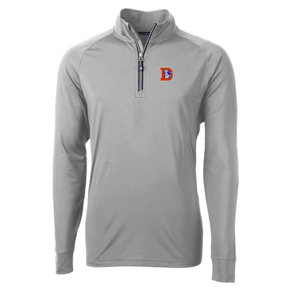 Denver Broncos Cutter & Buck Adapt Eco Knit Stretch Recycled Big & Tall Quarter-Zip Throwback Pullover Top - Gray on sale