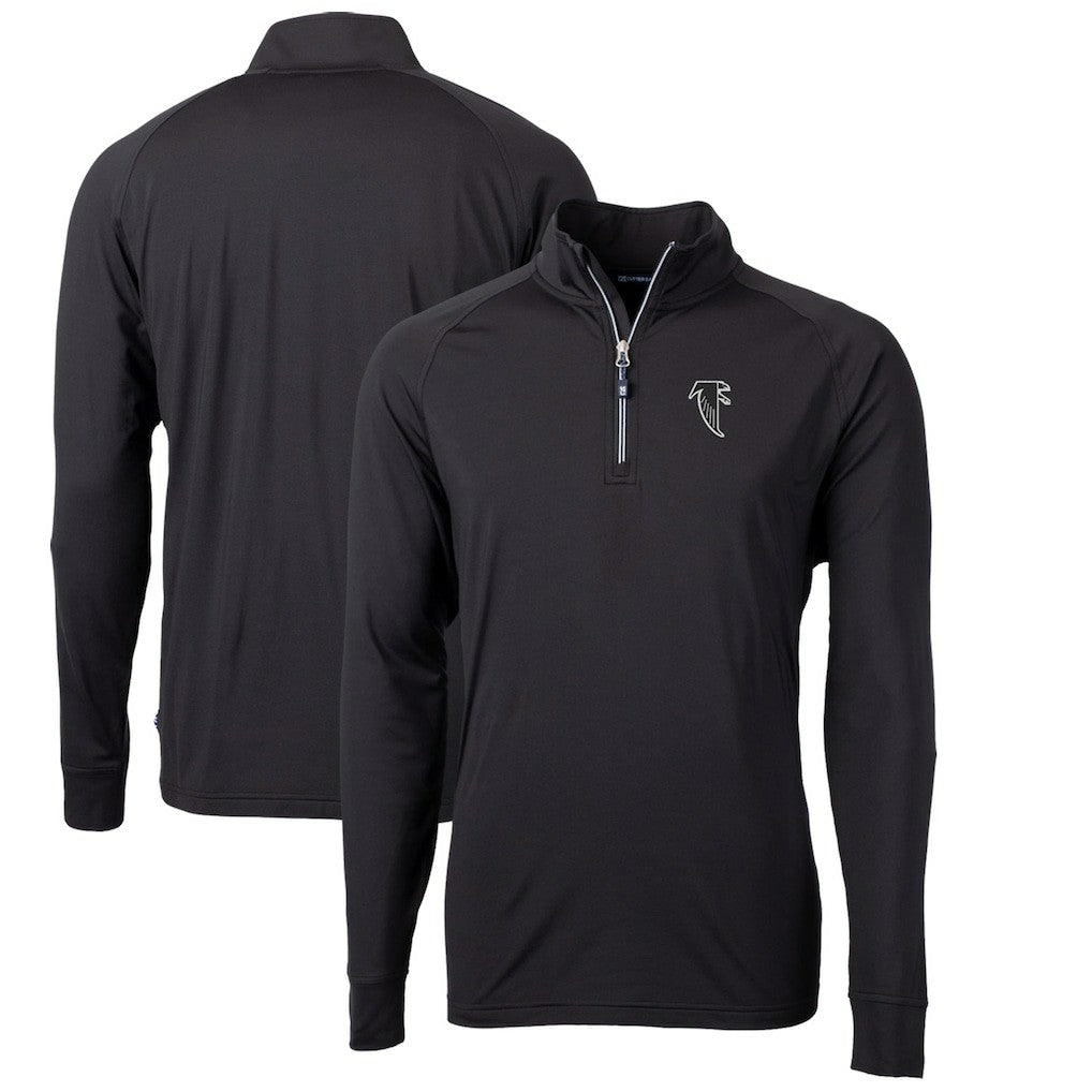 Atlanta Falcons Cutter & Buck Adapt Eco Knit Stretch Recycled Big & Tall Quarter-Zip Throwback Pullover Top - Black outlet