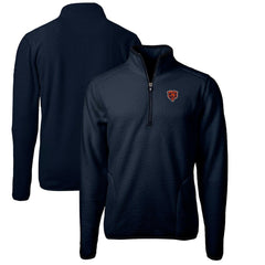 Chicago Bears Cutter & Buck Cascade Eco Sherpa Fleece Big & Tall Quarter-Zip Throwback Jacket - Navy cheap