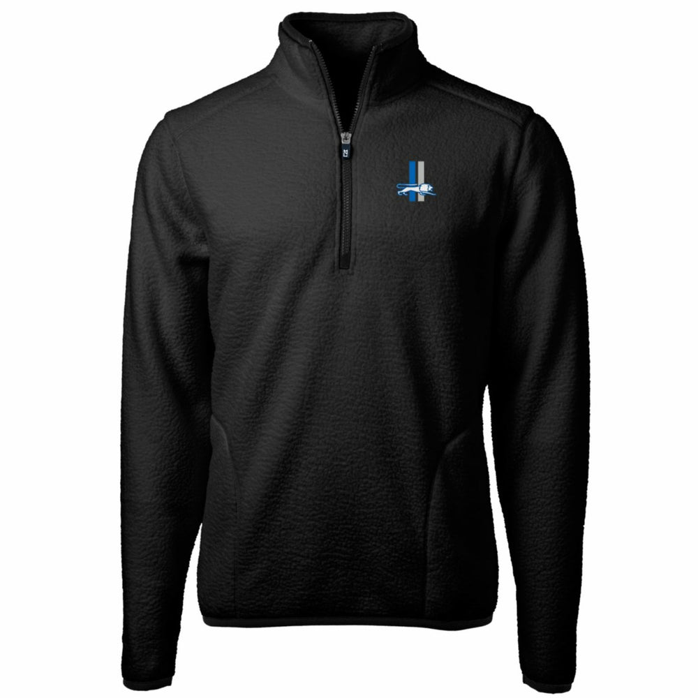 Detroit Lions Cutter & Buck Cascade Eco Sherpa Fleece Big & Tall Quarter-Zip Throwback Jacket - Black discount