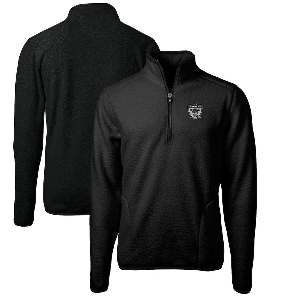 Las Vegas Raiders Cutter & Buck Cascade Eco Sherpa Fleece Big & Tall Quarter-Zip Throwback Jacket - Black outlet