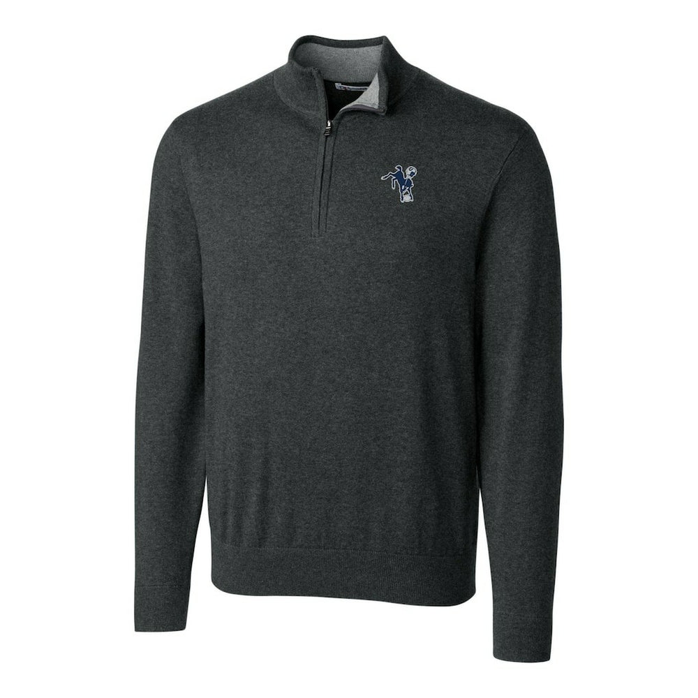 Indianapolis Colts Cutter & Buck Throwback Logo Lakemont Tri-Blend Big & Tall Quarter-Zip Pullover Sweater - Heather Charcoal cheap
