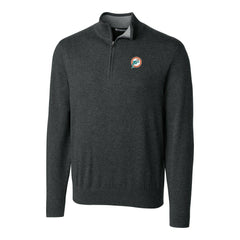 Miami Dolphins Cutter & Buck Throwback Logo Lakemont Tri-Blend Big & Tall Quarter-Zip Pullover Sweater - Heather Charcoal online