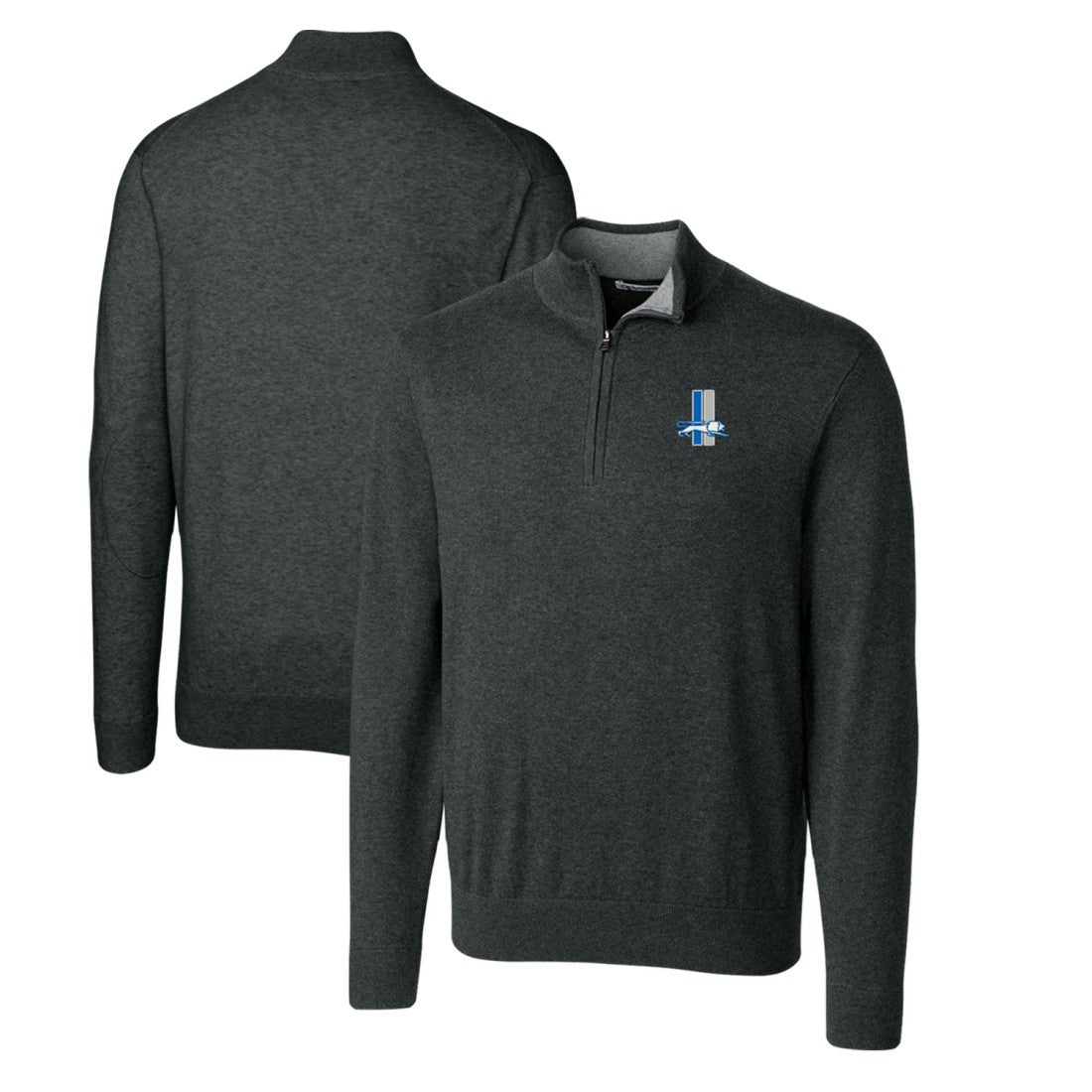 Detroit Lions Cutter & Buck Throwback Logo Lakemont Tri-Blend Big & Tall Quarter-Zip Pullover Sweater - Heather Charcoal sale