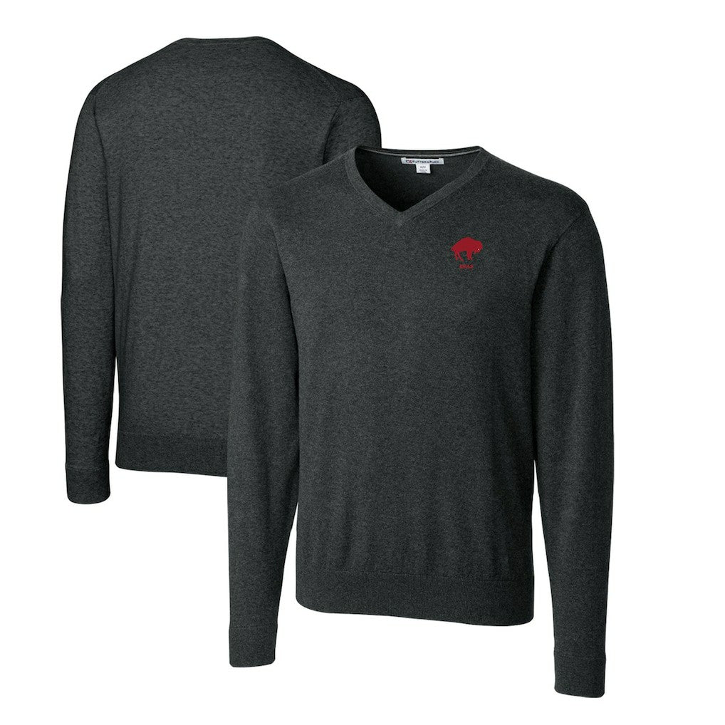 Buffalo Bills Cutter & Buck Throwback Logo Lakemont Tri-Blend Big & Tall V-Neck Pullover Sweater - Heather Charcoal outlet