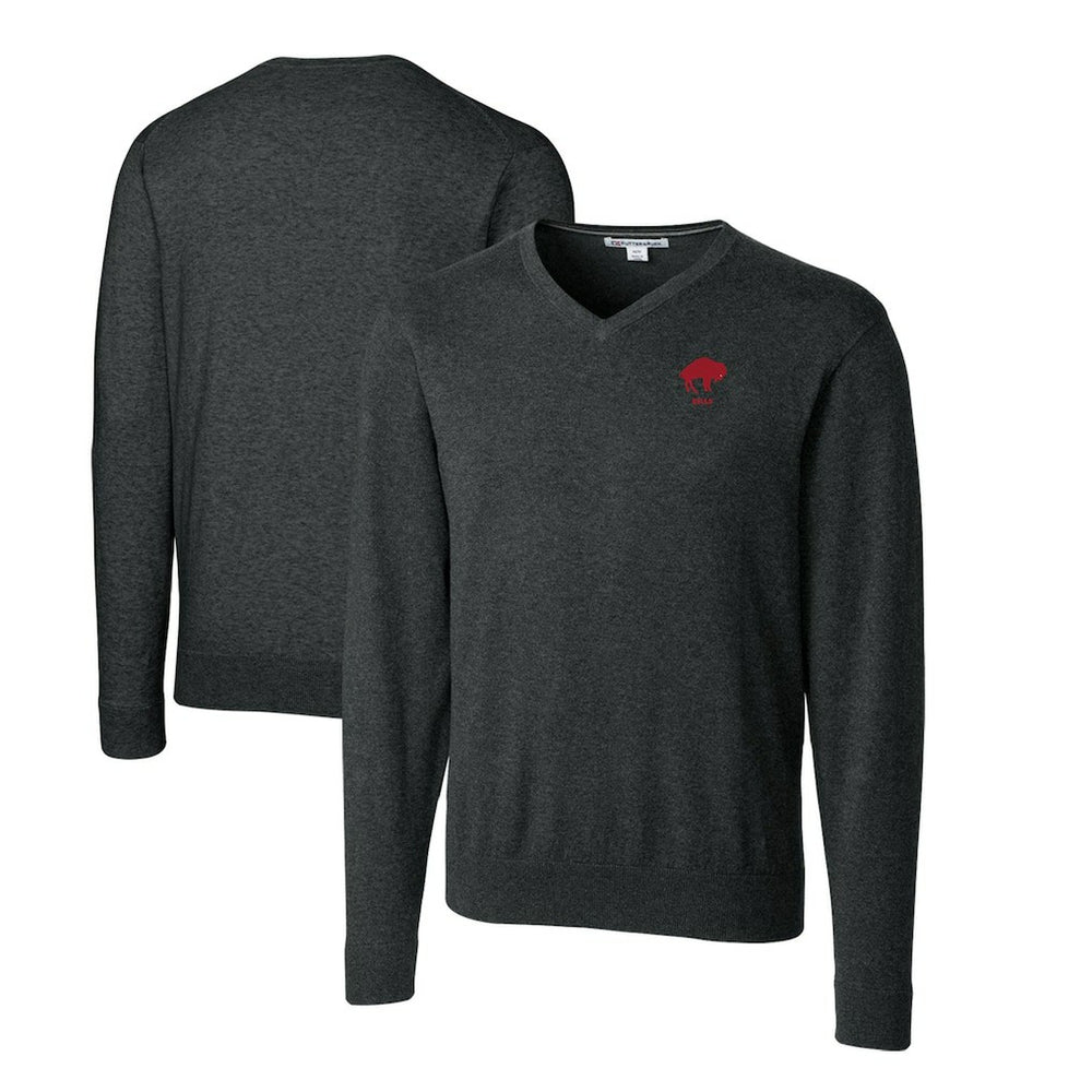 Buffalo Bills Cutter & Buck Throwback Logo Lakemont Tri-Blend Big & Tall V-Neck Pullover Sweater - Heather Charcoal outlet