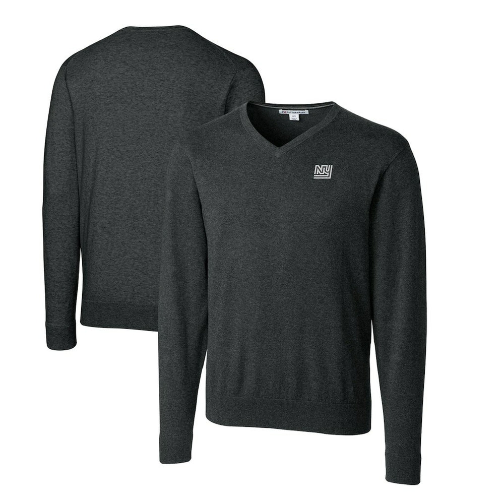 New York Giants Cutter & Buck Throwback Logo Lakemont Tri-Blend Big & Tall V-Neck Pullover Sweater - Heather Charcoal on sale