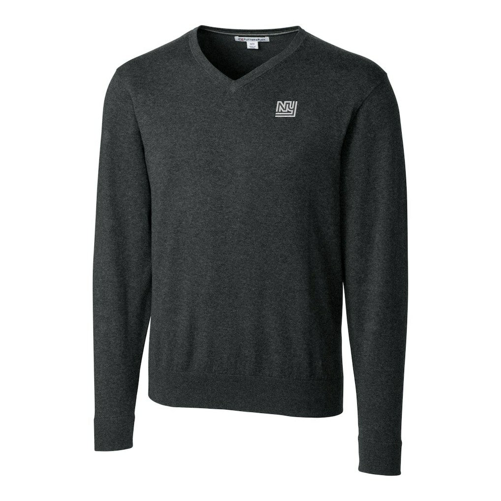 New York Giants Cutter & Buck Throwback Logo Lakemont Tri-Blend Big & Tall V-Neck Pullover Sweater - Heather Charcoal on sale