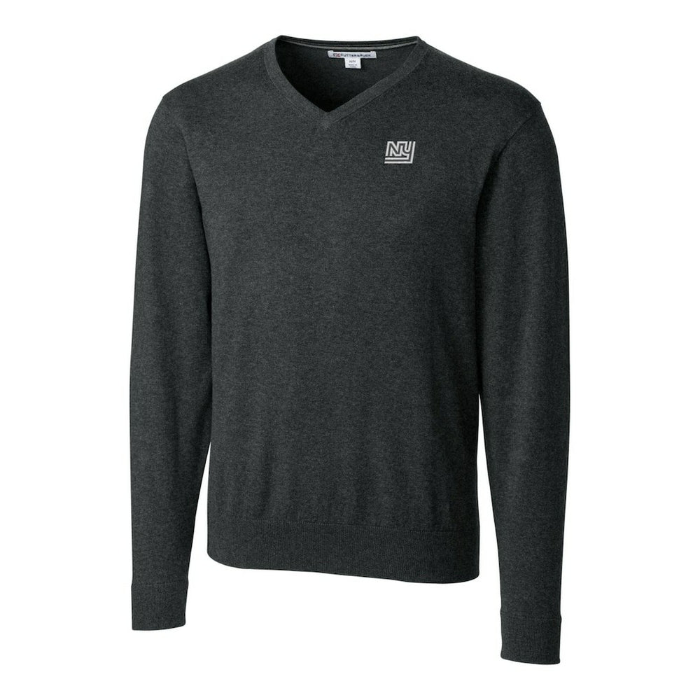 New York Giants Cutter & Buck Throwback Logo Lakemont Tri-Blend Big & Tall V-Neck Pullover Sweater - Heather Charcoal on sale