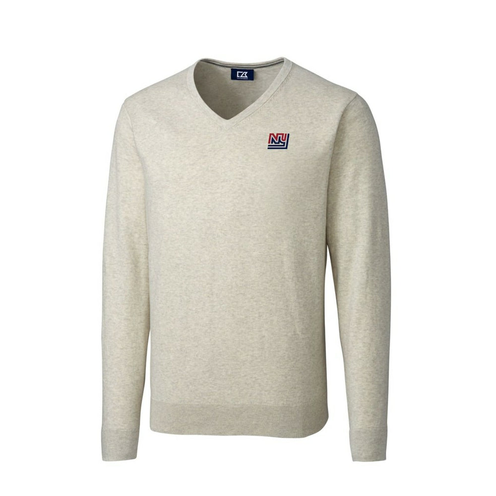 New York Giants Cutter & Buck Throwback Logo Lakemont Tri-Blend Big & Tall V-Neck Pullover Sweater - Oatmeal discount