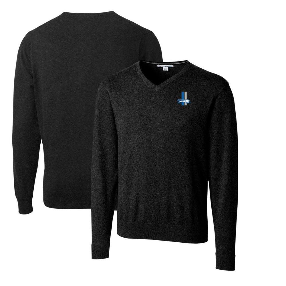Detroit Lions Cutter & Buck Throwback Logo Lakemont Tri-Blend Big & Tall V-Neck Pullover Sweater - Black cheap