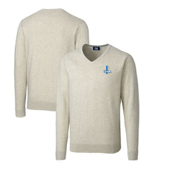 Detroit Lions Cutter & Buck Throwback Logo Lakemont Tri-Blend Big & Tall V-Neck Pullover Sweater - Oatmeal cheap