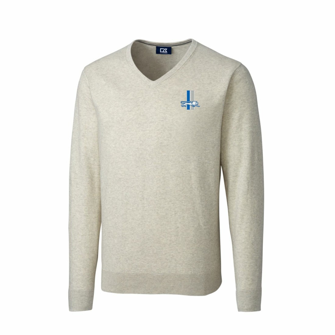 Detroit Lions Cutter & Buck Throwback Logo Lakemont Tri-Blend Big & Tall V-Neck Pullover Sweater - Oatmeal cheap