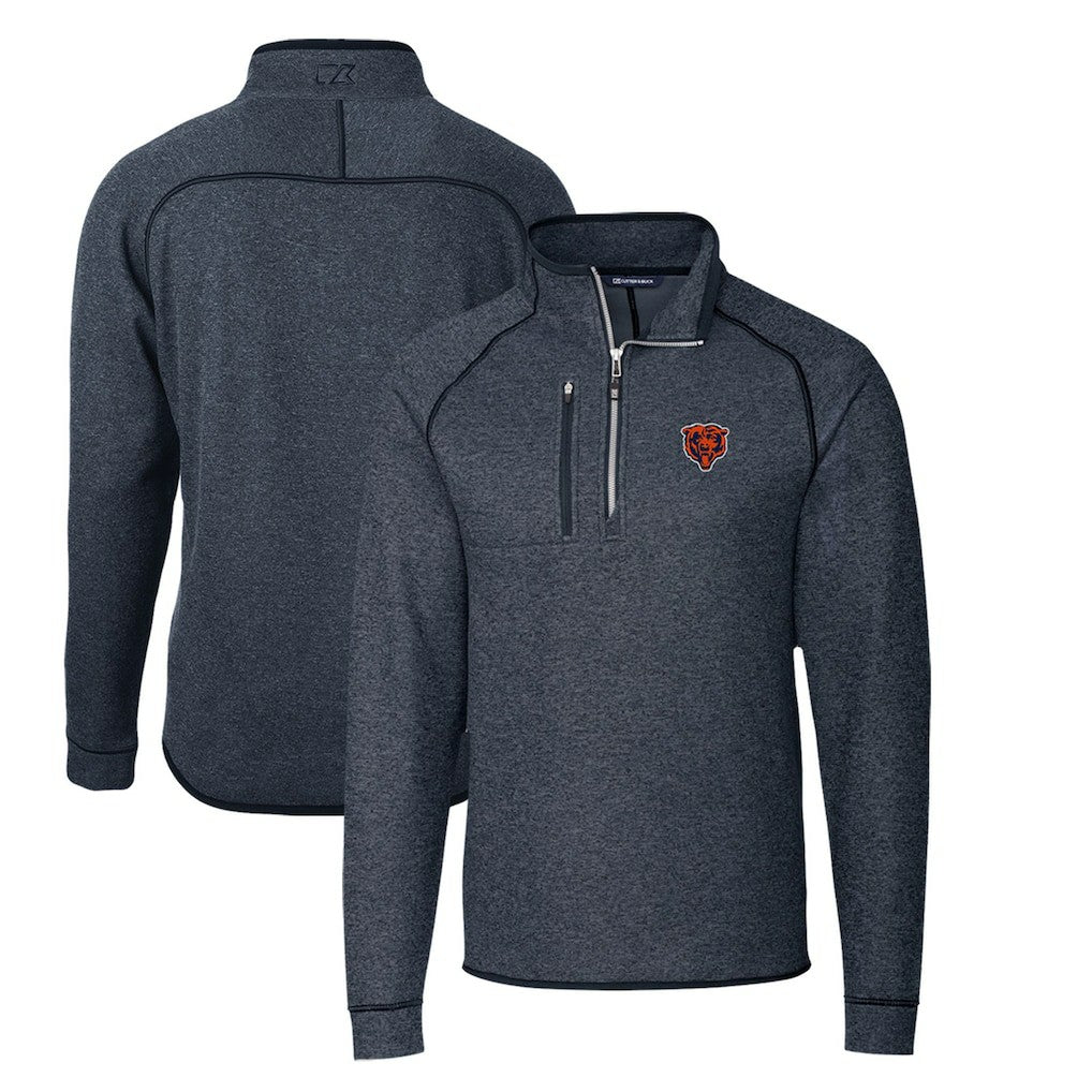 Chicago Bears Cutter & Buck Mainsail Sweater-Knit Big & Tall Half-Zip Pullover Jacket - Heather Navy online
