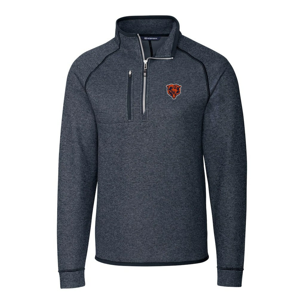 Chicago Bears Cutter & Buck Mainsail Sweater-Knit Big & Tall Half-Zip Pullover Jacket - Heather Navy online