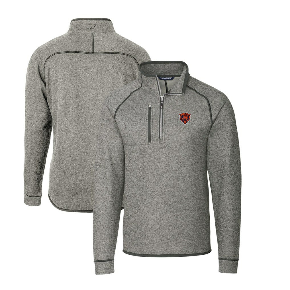 Chicago Bears Cutter & Buck Mainsail Sweater-Knit Big & Tall Half-Zip Pullover Jacket - Heather Gray outlet