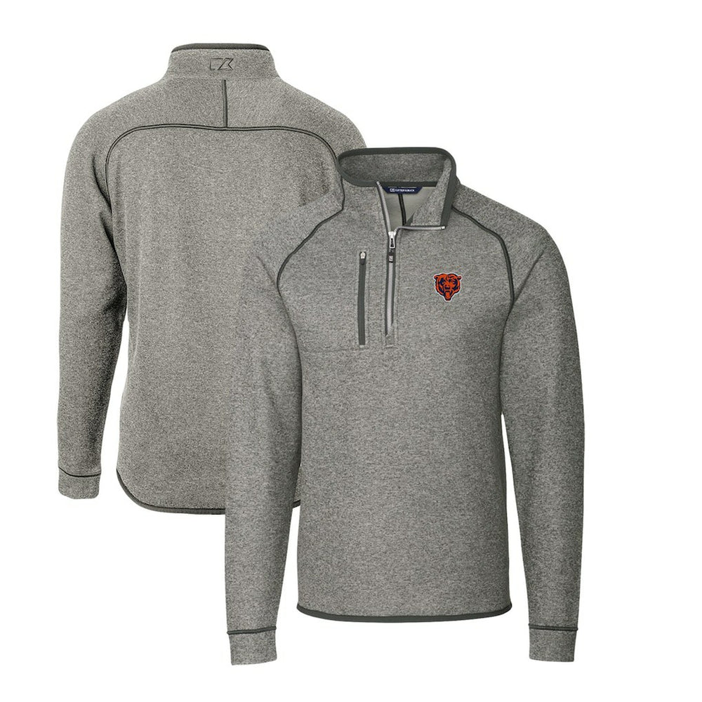 Chicago Bears Cutter & Buck Mainsail Sweater-Knit Big & Tall Half-Zip Pullover Jacket - Heather Gray outlet