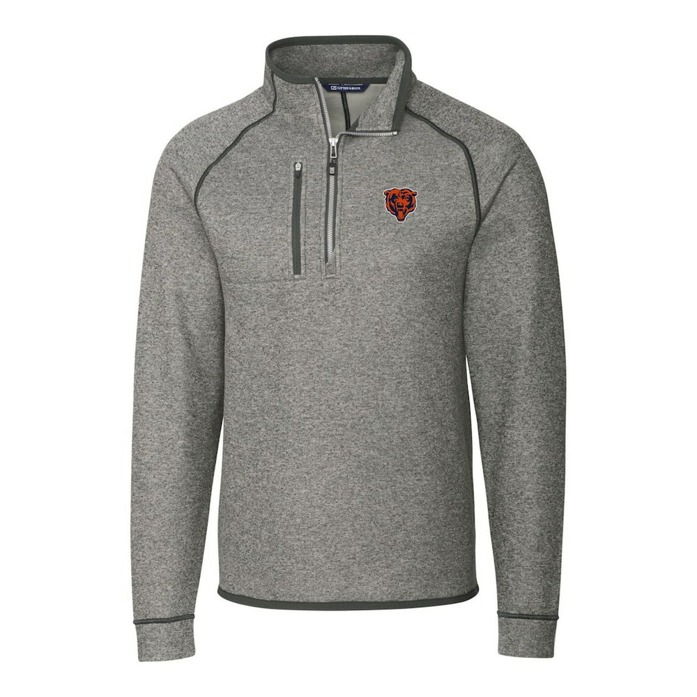 Chicago Bears Cutter & Buck Mainsail Sweater-Knit Big & Tall Half-Zip Pullover Jacket - Heather Gray outlet