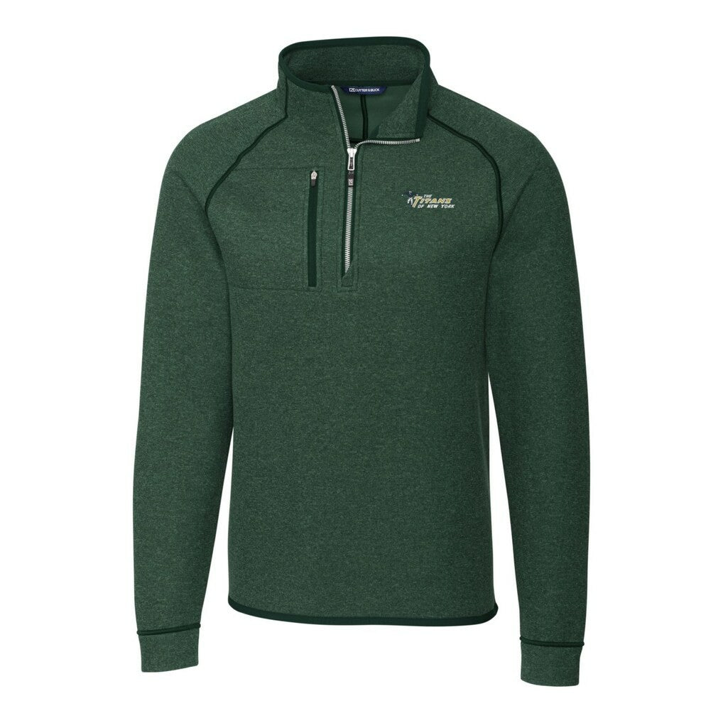 New York Jets Cutter & Buck Mainsail Sweater-Knit Big & Tall Half-Zip Pullover Jacket - Heather Green outlet