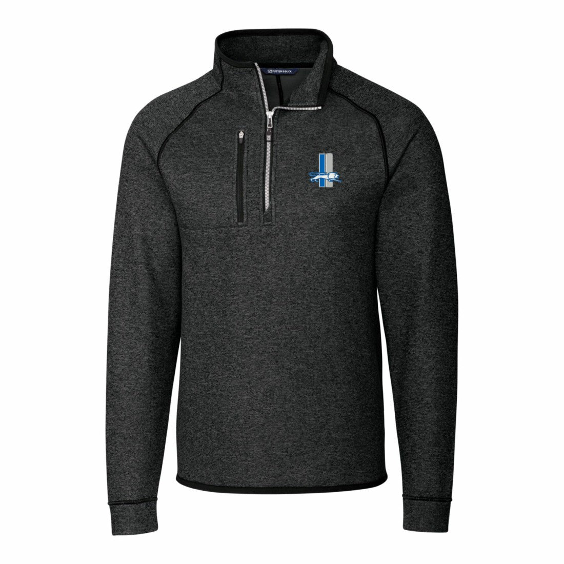 Detroit Lions Cutter & Buck Mainsail Sweater-Knit Big & Tall Half-Zip Pullover Jacket - Heather Charcoal outlet