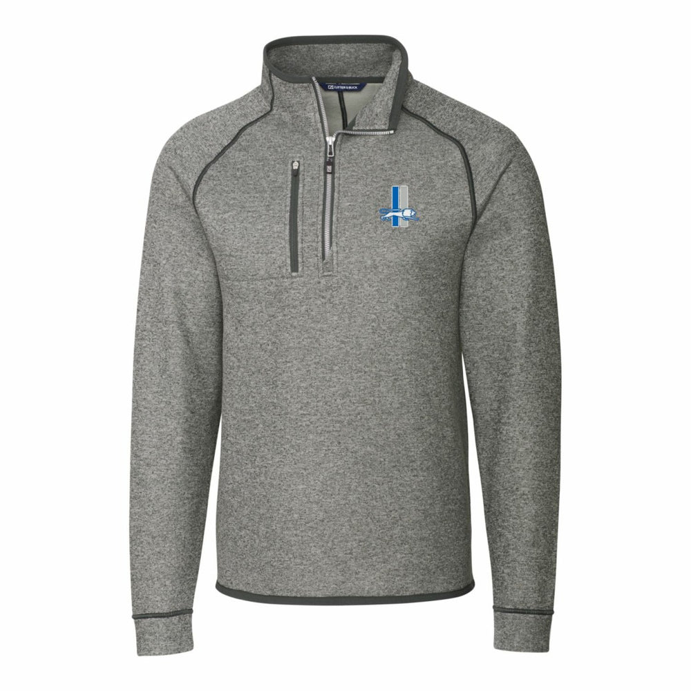 Detroit Lions Cutter & Buck Mainsail Sweater-Knit Big & Tall Half-Zip Pullover Jacket - Heather Gray on sale
