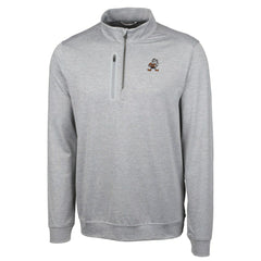 Cleveland Browns Cutter & Buck Stealth Heathered Big & Tall Throwback Logo Quarter-Zip Pullover Top - Gray cheap