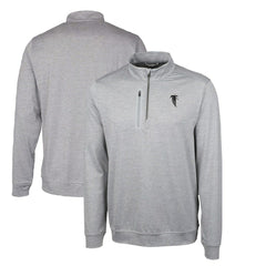 Atlanta Falcons Cutter & Buck Stealth Heathered Big & Tall Throwback Logo Quarter-Zip Pullover Top - Gray outlet