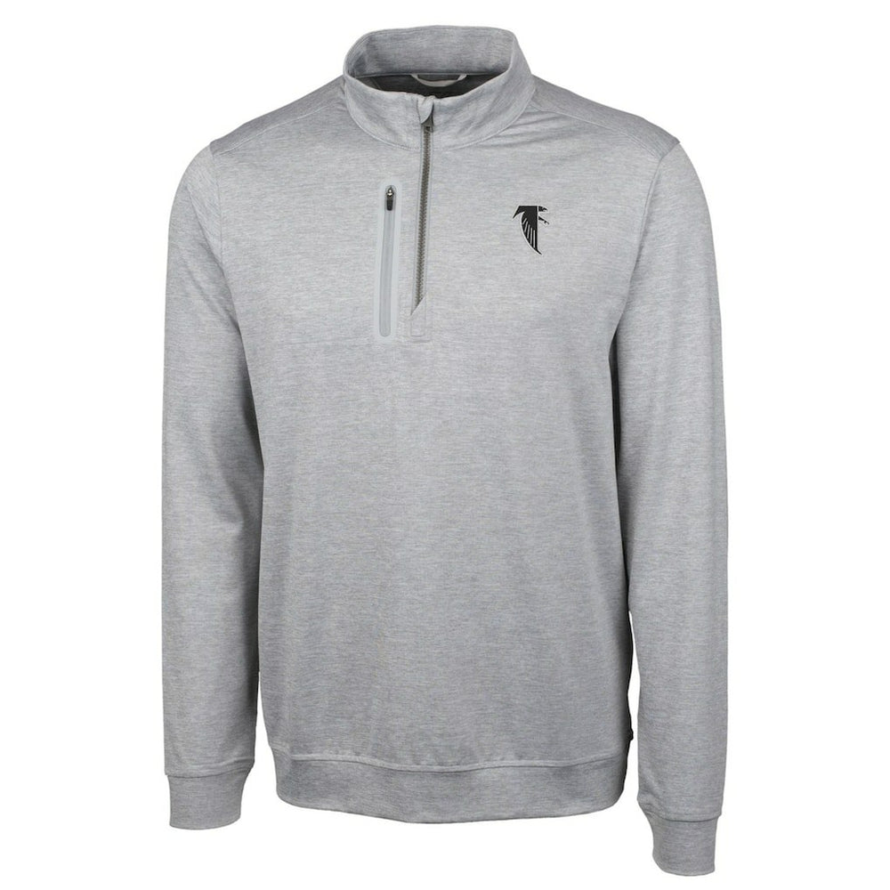 Atlanta Falcons Cutter & Buck Stealth Heathered Big & Tall Throwback Logo Quarter-Zip Pullover Top - Gray outlet