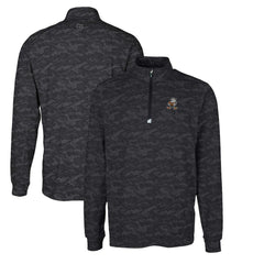 Cleveland Browns Cutter & Buck Throwback Logo Big & Tall Traverse Camo Print Stretch Quarter-Zip Pullover Top - Black cheap